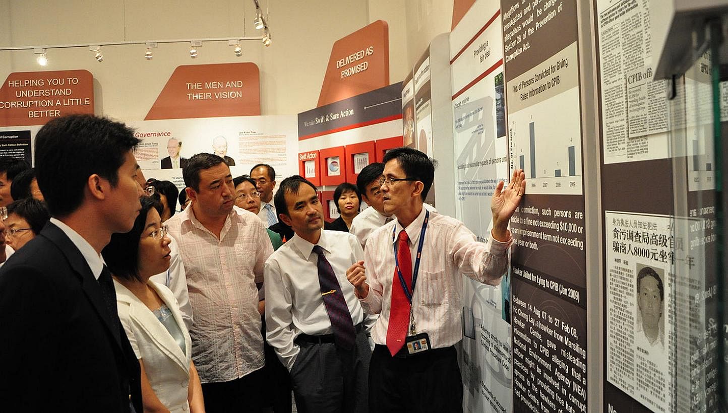 Chinese officials of the Mayors’ Class from the Nanyang Technological University (NTU) visiting the Corrupt Practices Investigation Bureau. The Mayor’s Class refers to the Master of Science in Managerial Economics and the Master of Public Adminis