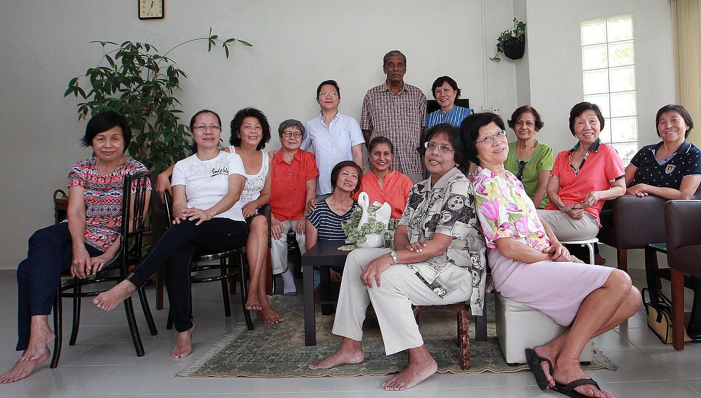 Standing: Ms Chan Wai Lin, 55, Mr V. Sreetharan, 74, and Ms Jacqui Oehlers, 63.&nbsp;Sitting, from left: Mrs Lam Lee Yin, 59, Mrs Maureen Ooi, 57, Mrs Rita Wee, 63, Ms Amy Tan, 64, Mrs May Chan, 65, Ms Kandha Ruby, 64, Dr Ambika Dharan, 64, , Ms Mabe