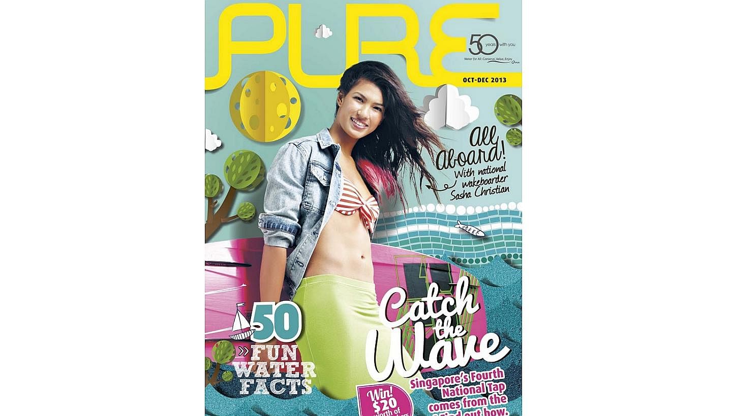 The Oct-Dec 2013 edition of Pure Magazine, a publication on water issues by national water agency PUB. The magazine is now available for free on mobile platforms. -- SCREENGRAB: PUB