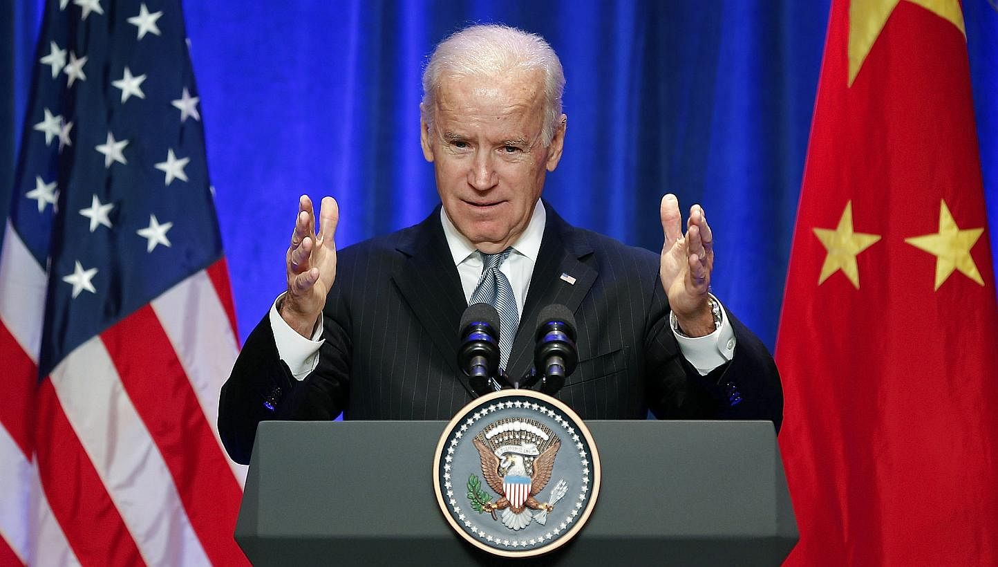 The United States has been "very direct" in voicing its firm objection over China's air defence zone in the East China Sea which has caused significant unease in the region, visiting US Vice-President Joe Biden (above) said here on Thursday, Dec 5, 2