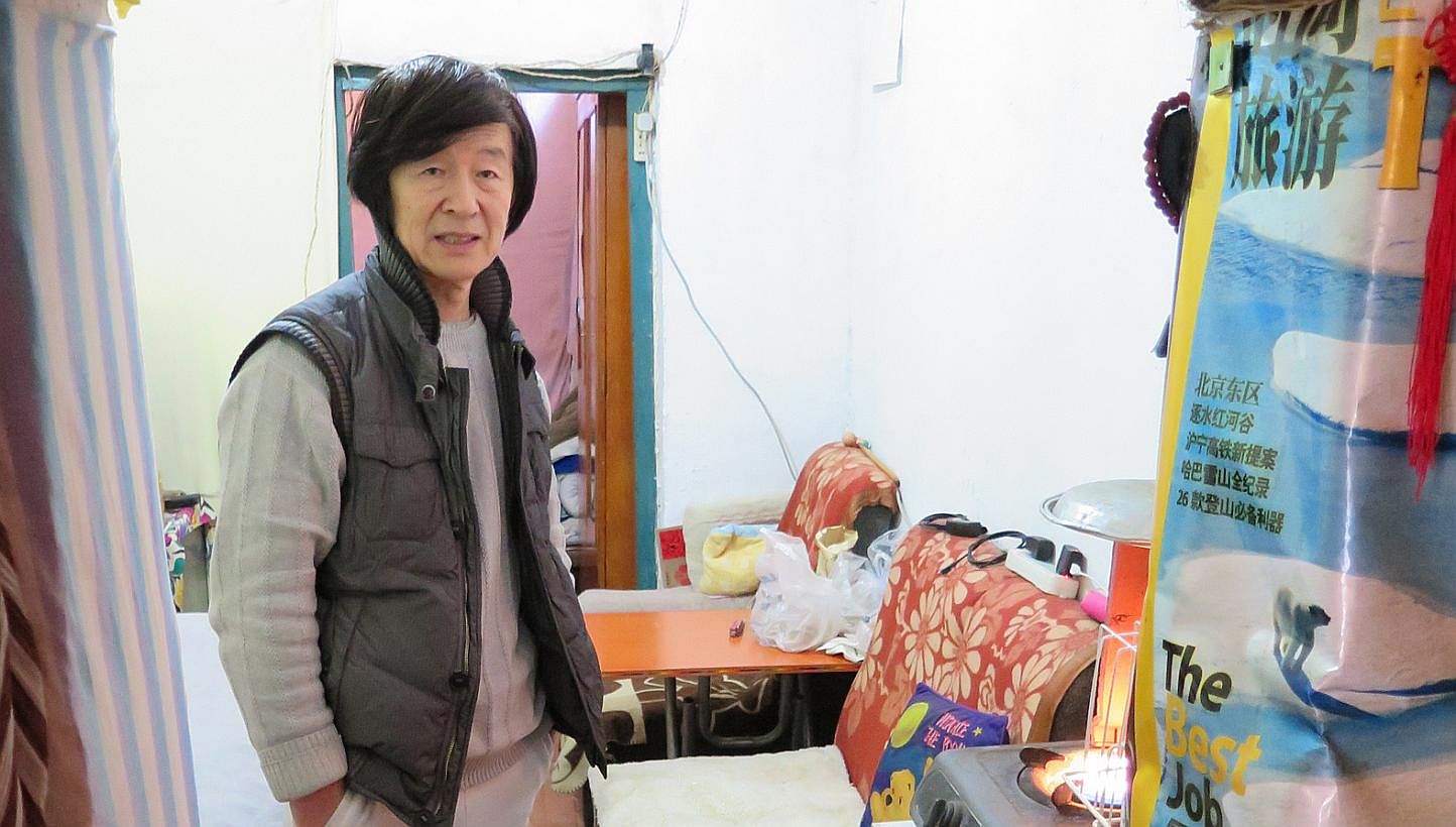Mr Sun Jiake lives with his wife in a single-storey, approximately 23 sq m brick unit in Huashiying&nbsp;village in Beijing. They hope the government will demolish the area and give them an affordable new home. -- PHOTO: ESTHER TEO