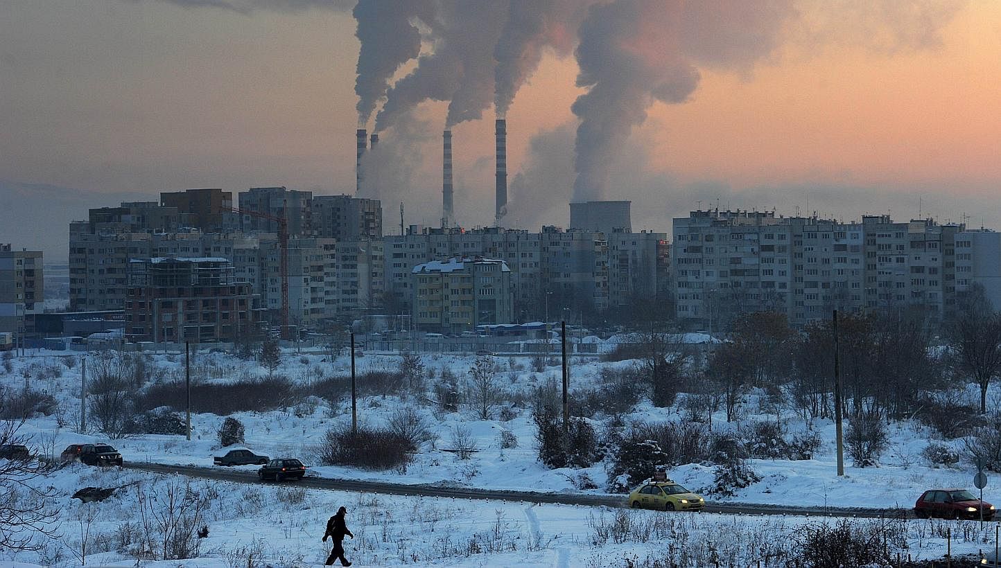 A thermal power station in Sofia, Bulgaria. -- FILE PHOTO: AFP