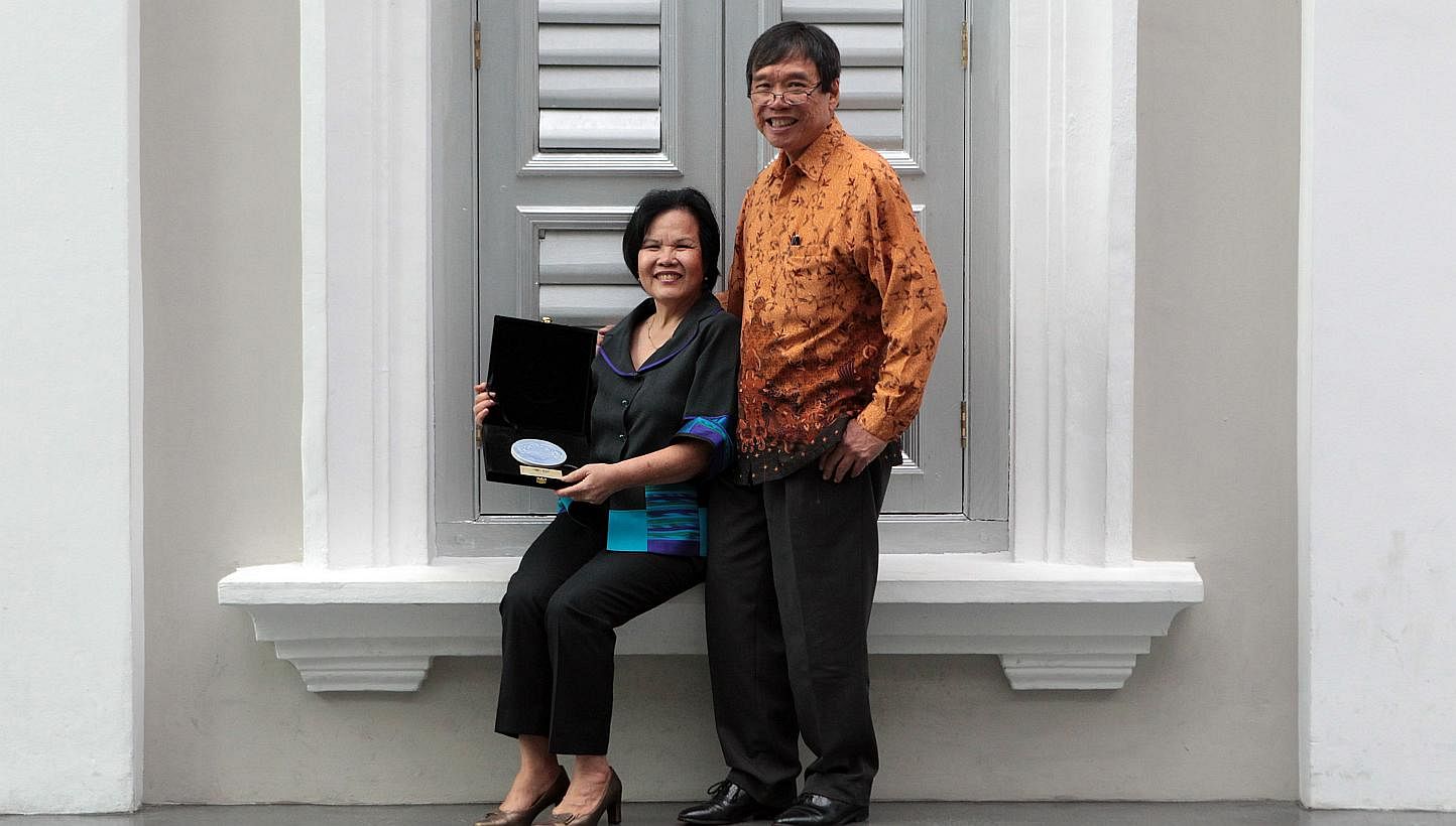 Dr Jon and Mrs Doreen Lim, who are among the 74 receipients in the newly introduced Supporter category of the National Heritage Boards (NHB) annual Patron of Heritage awards held at the National Museum of Singapore on April 25, 2014. A record numbe