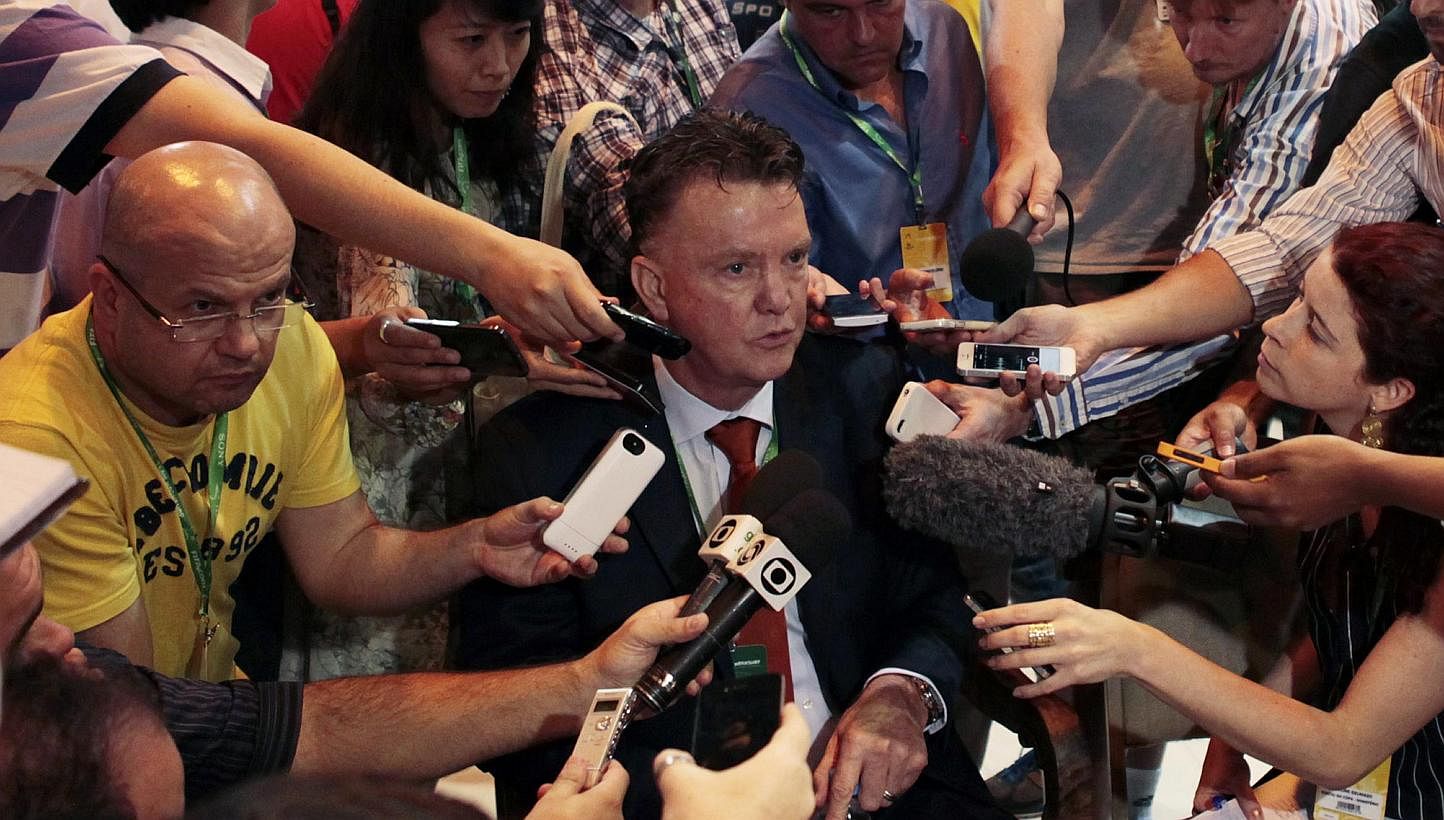 Netherlands coach Louis van Gaal (centre), the front-runner to snare the United hot seat, has enjoyed success throughout his career with Ajax, Barca, AZ and Bayern even without staying long at each.