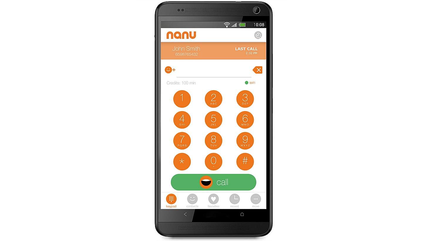 A local start-up has debuted a mobile app that provides free Internet calls to landlines and mobile phones. All calls made using the app, which is called Nanu, will be free - including calls to non-Nanu users. -- PHOTO: NANU