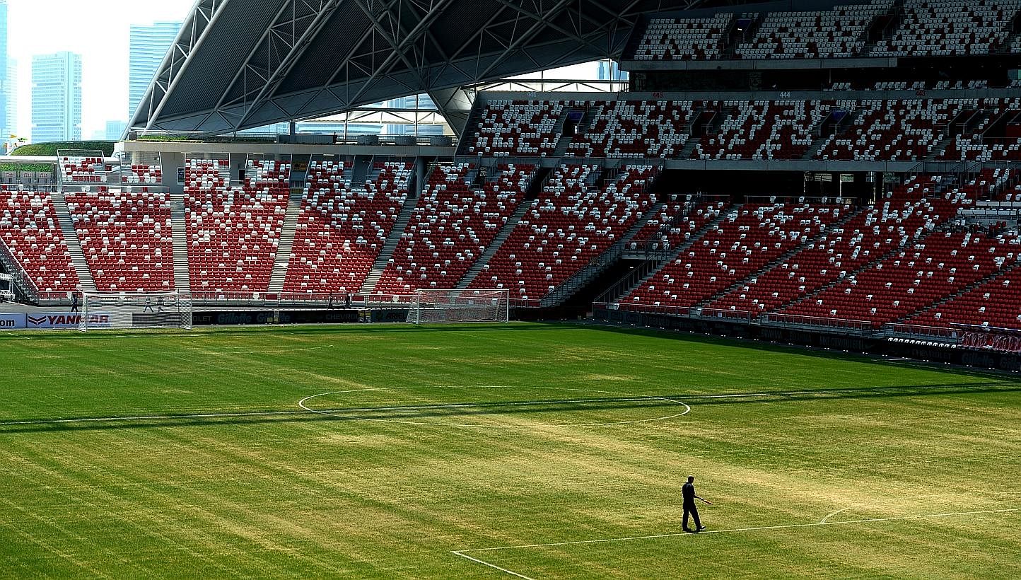 Sport Singapore (SportSG), the governing body for Singapore sports, maintains that it will not pay for the Singapore Sports Hub until the National Stadium pitch is of a standard befitting of the magnitude of the sports events being held at the new ar