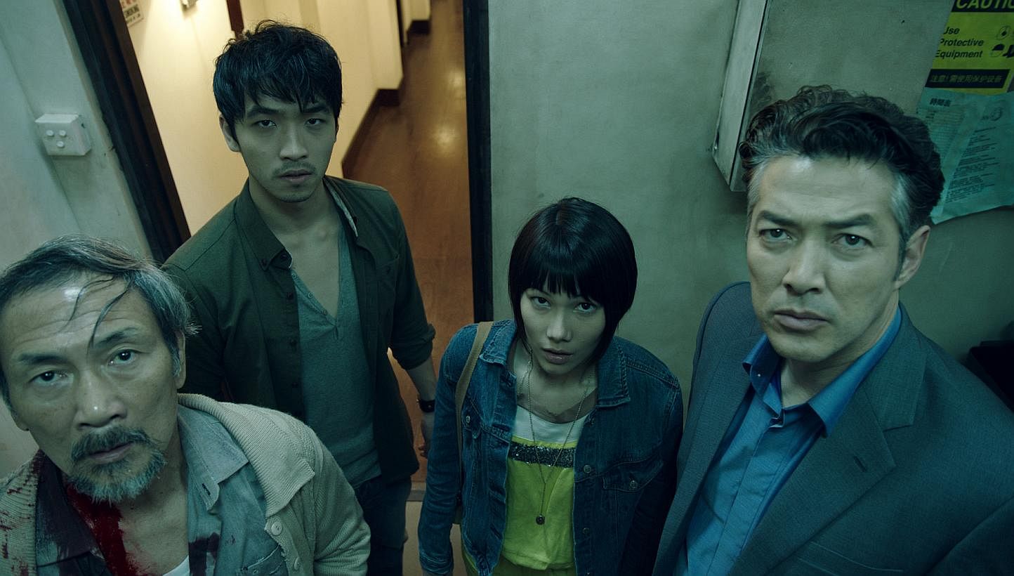 Television still: Grace starring (from left) Lim Kay Tong, Yoson An, Teresa Daley and Russell Wong. -- PHOTO:&nbsp;HBO ASIA