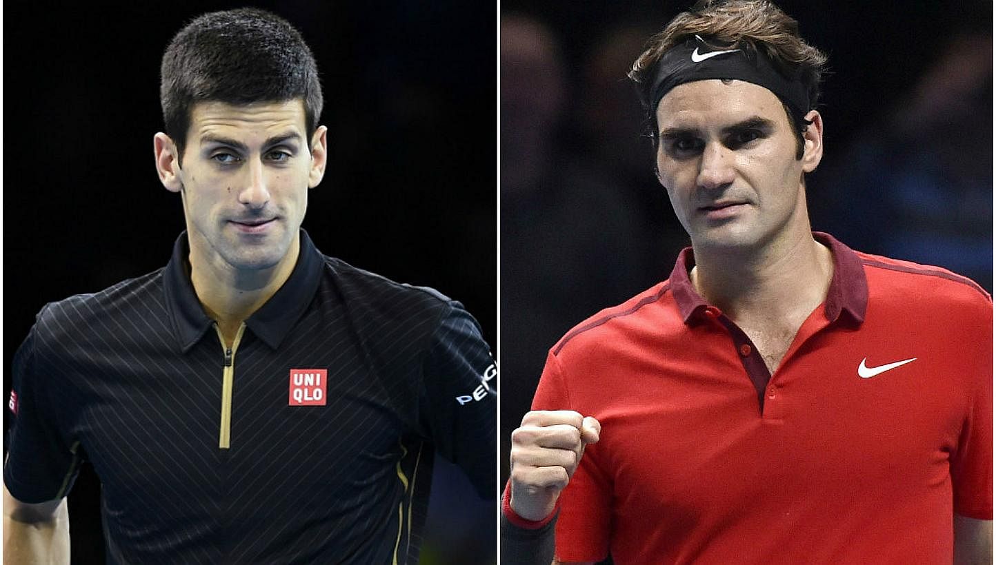 Tennis fans were in shock on Sunday at the news that Roger Federer (right) forfeited his ATP World Tour Finals final match against Novak Djokovic with a back injury. -- PHOTO: REUTERS