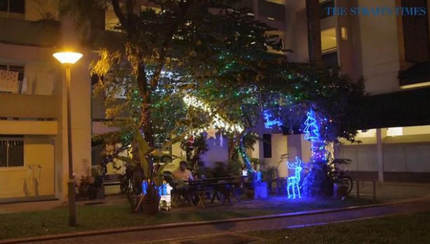 Mr Martin Silva's makeshift patio in front of his ground floor HDB flat at Toa Payoh Lorong 7 has become something of a meeting point for residents, but&nbsp;a series of fines might ultimately see it taken away from them. -- PHOTO: SCREENGRAB FROM RA