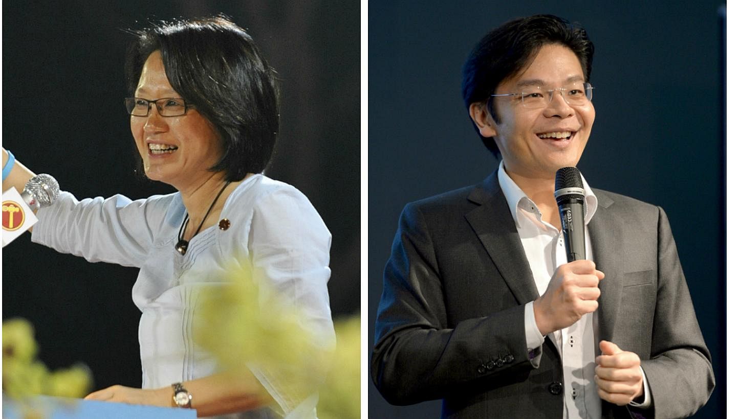 Workers' Party (WP) chairman Sylvia Lim (left) has responded to an article written by Minister of Culture, Community and Youth Lawrence Wong, which suggested that the opposition party's silence on its town council's finances and delay in submitting f