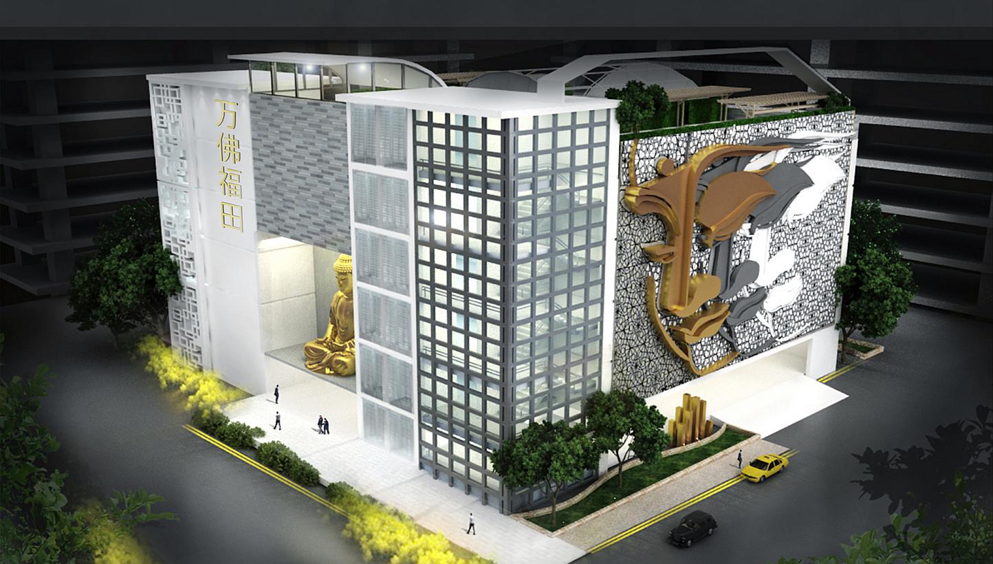 Mr Simon Hoo, chief executive of Life Corp, said the Fernvale Link development "will be 80 per cent temple and 20 per cent columbarium", and that the columbarium "will be inside the temple building".