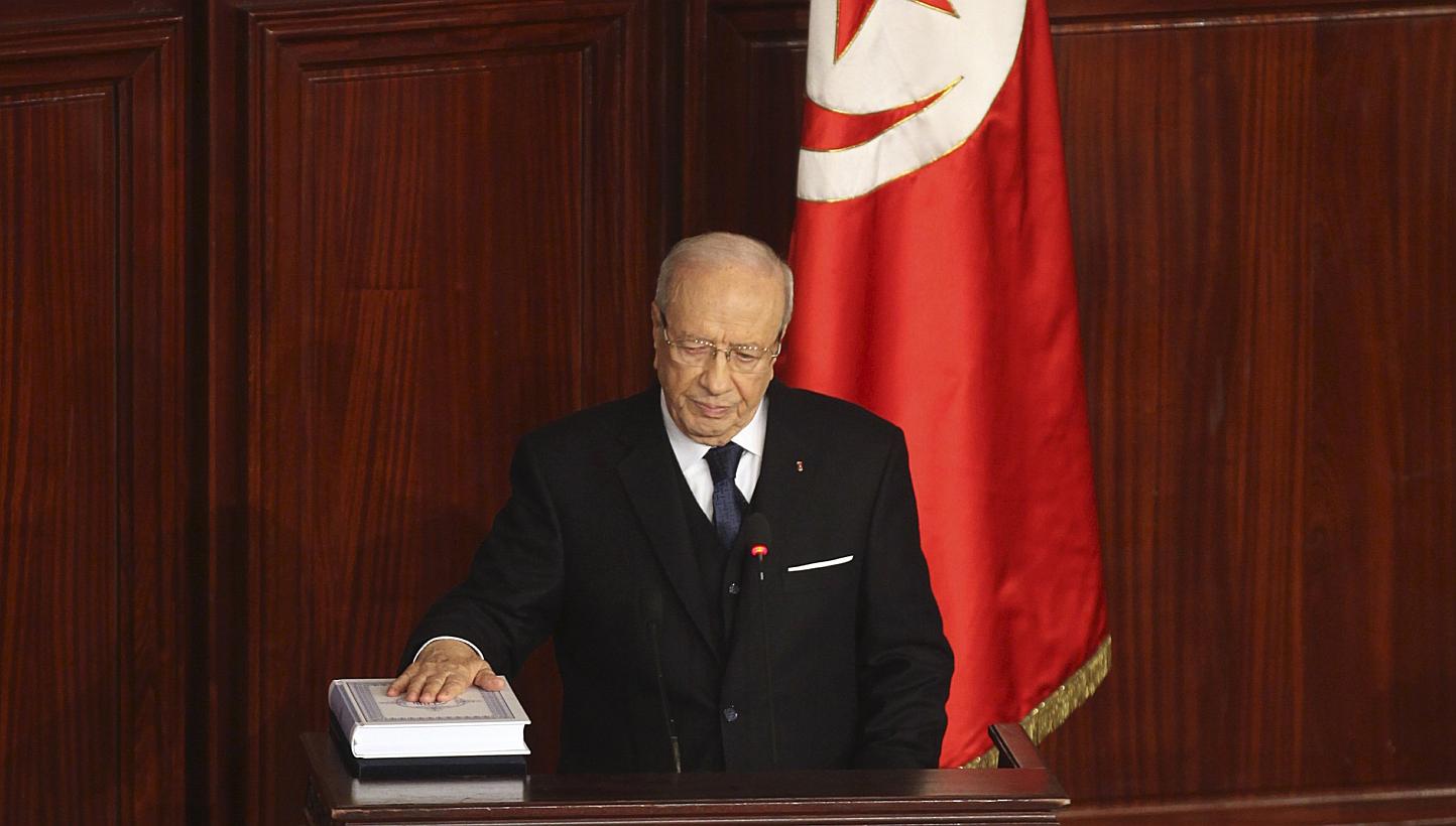 Tunisia's President Beji Caid Essebsi takes the oath of office at the constituent assembly in Tunis Dec 31, 2014. -- PHOTO: REUTERS