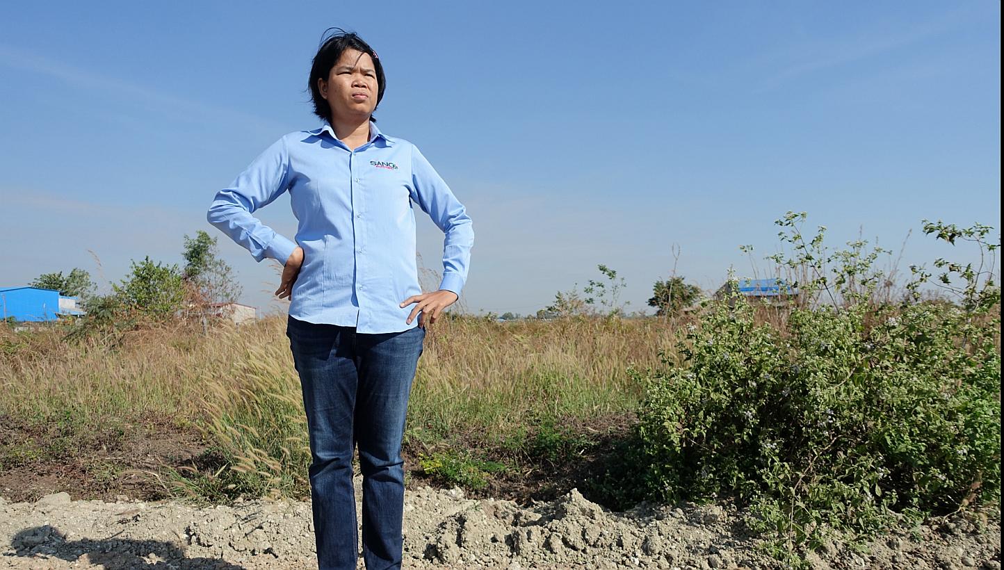 Ms Sor Chinda, former domestic helper in Kuala Lumpur, now customer relationship officer at Sanco Poipet Special Economic Zone in Cambodia. -- PHOTO: TAN HUI YEE