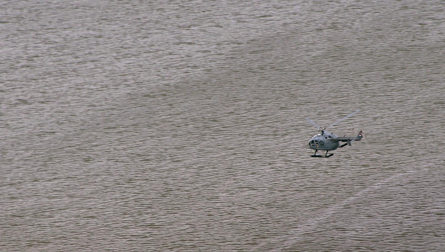 An Indonesian helicopter in search operations earlier this week for AirAsia flight QZ8501 that crashed in the Java Sea. Extreme bad weather could have triggered the crash, officials say. --PHOTO: AFP