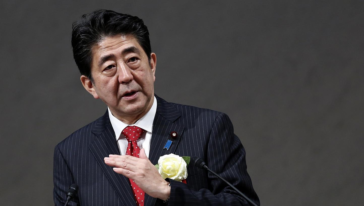 Japan's conservative Prime Minister Shinzo Abe said on Monday, Jan 5, 2015, that he would release a fresh statement on World War II this year, but would stand by previous apologies for wartime misdeeds. -- PHOTO: REUTERS