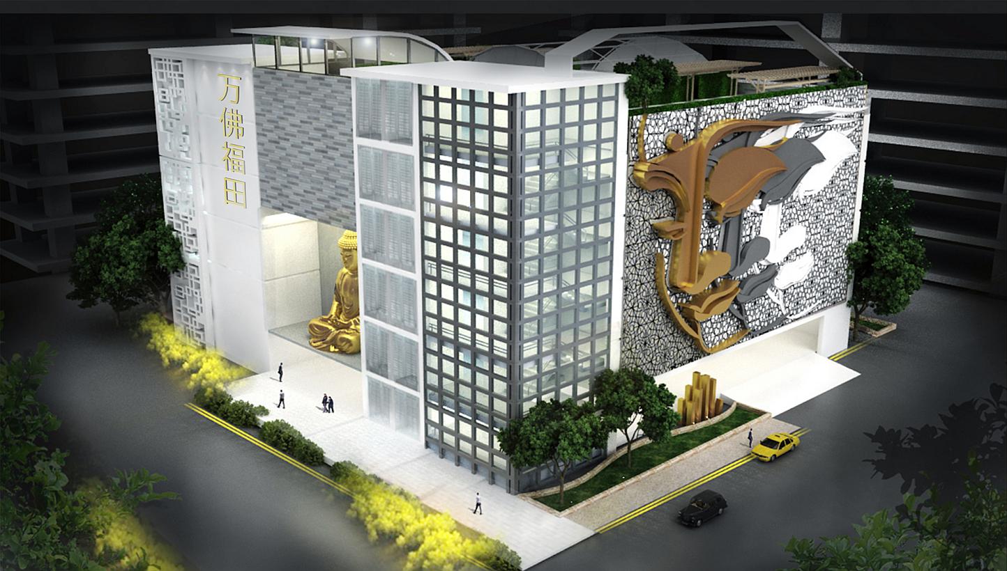 Artist's impression of the planned Chinese temple with columbarium next to BTO project Fernvale Lea. -- PHOTO: LIFE CORPORATION LIMITED