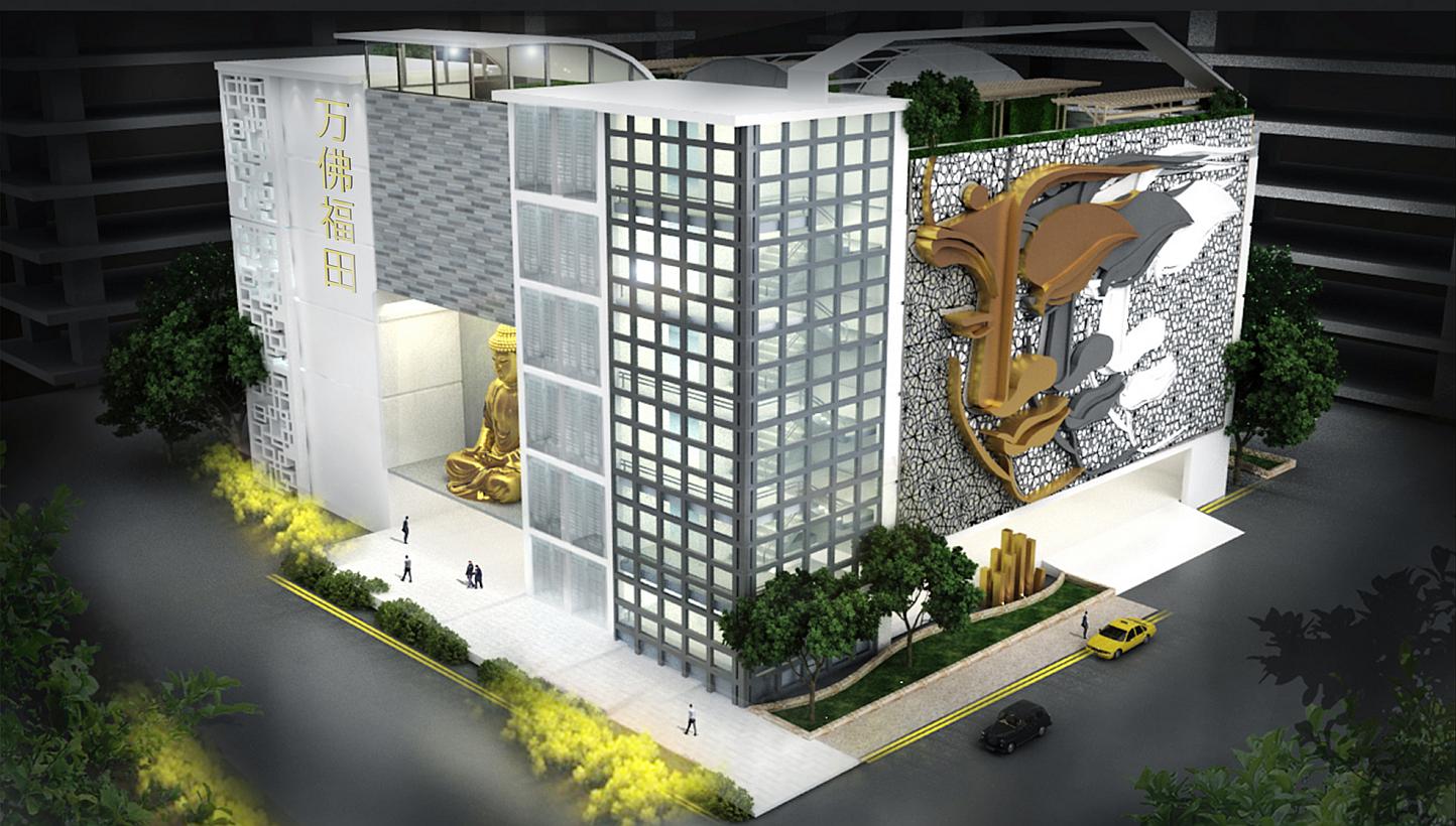 Artist's impression of the columbarium in Fernvale Link. The company that is planning to build the columbarium has affirmed its commitment to running a Chinese temple at the site. -- PHOTO: LIFE CORPORATION LIMITED