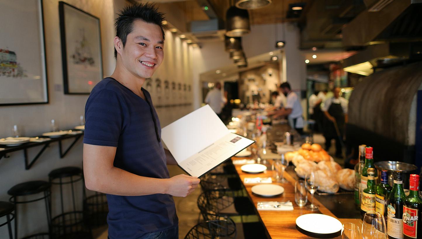 At Australian barbecue restaurant Burnt Ends, "No Service Charge" is printed on the menu. Manager Thomas Koh hopes that waiving the service charge will change the "big fat lie in the industry".