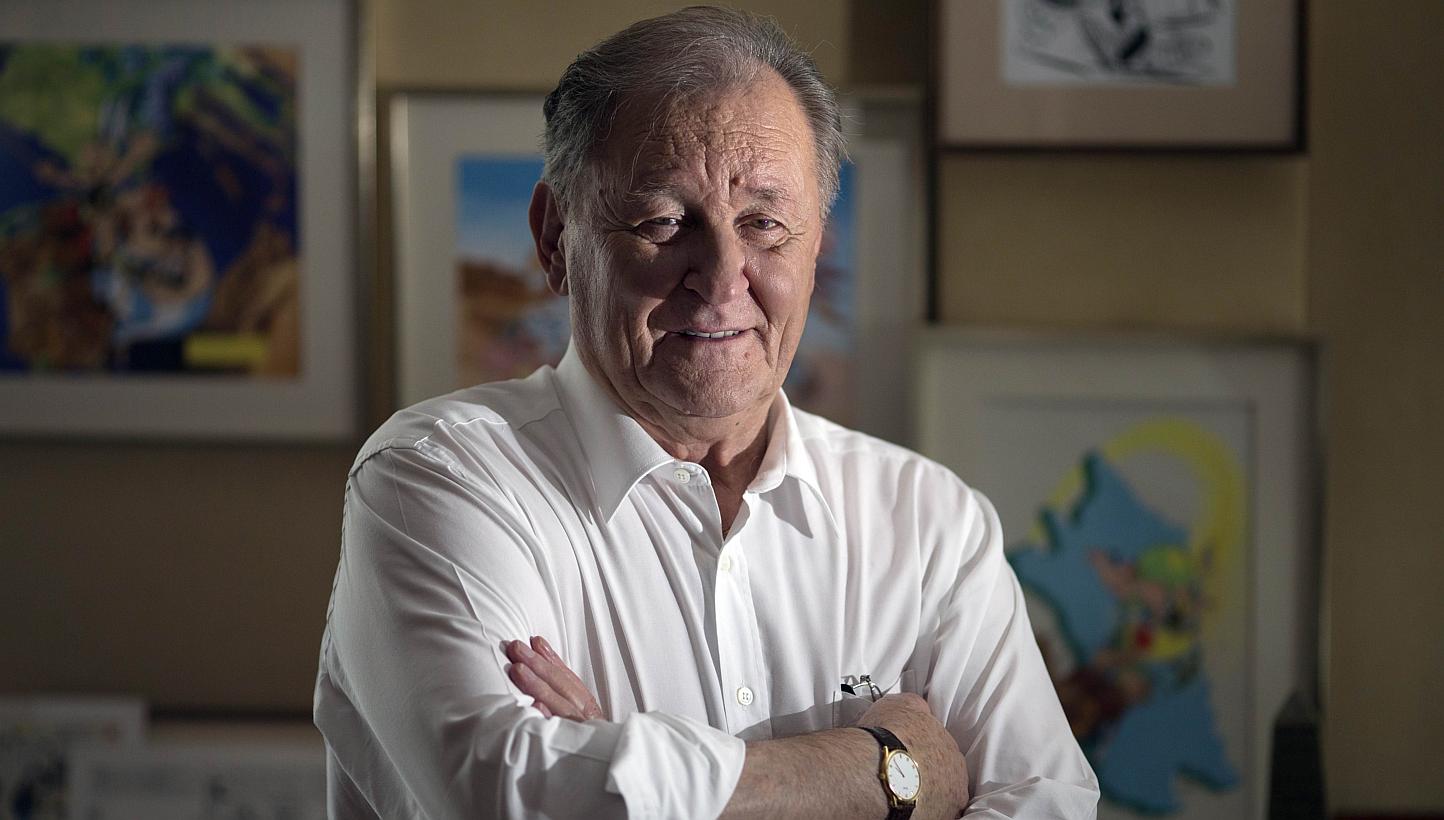 An Oct 2, 2012 photo of French author and illustrator Albert Uderzo in his office in Neuilly-sur-Seine, outside Paris. The co-creator of legendary comic strip character Asterix came out of retirement to pen cartoons in memory of the victims of the ki