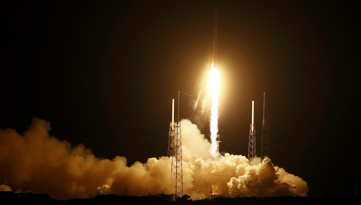 The unmanned Falcon 9 rocket launched by SpaceX on a cargo resupply service mission to the International Space Station lifts off from the Cape Canaveral Air Force Station in Cape Canaveral, Florida Jan 10, 2015.