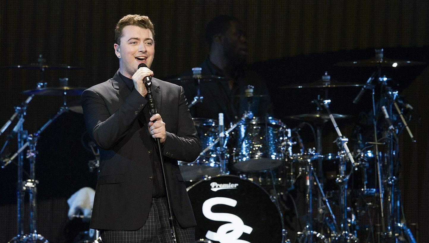 Singer Sam Smith performing at the during KIIS FM's Jingle Ball 2014 at Staples Center in Los Angeles on Dec 5, 2014. The soul singer is up for the Brit Awards, Britain's equivalent of the Grammys, in five categories. -- PHOTO: REUTERS
