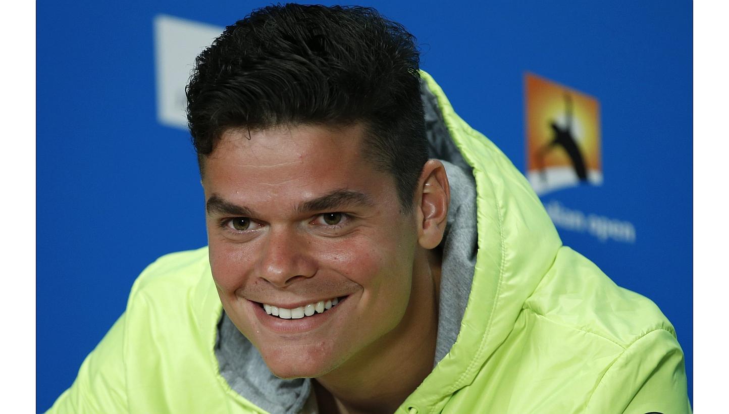 Milos Raonic of Canada talks to members of the media ahead of the Australian Open Grand Slam tennis tournament in Melbourne, Australia, on Jan 18, 2015. Raonic is tipping one of his new generation to step up and topple the established guard and win t