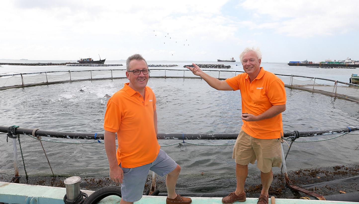 Barramundi Asia's managing director Joep Staarman (left) said that being in Singapore helped to propel and grow the fish farm business, while board member Hans den Bieman (right) said the Republic's reliability and efficiency as a logistics and busin