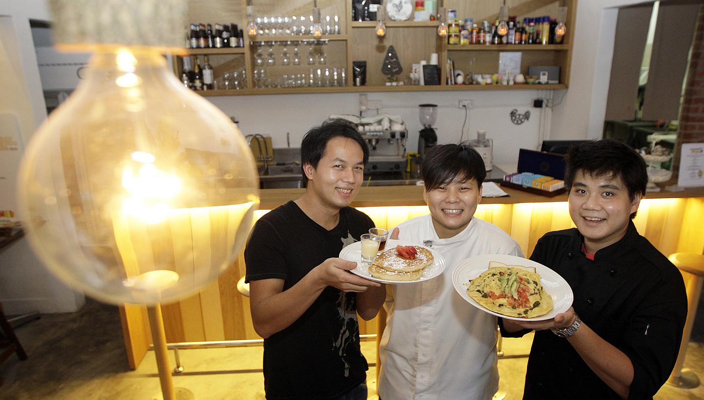 Hatched founder Gerald Tan Wei Jian (left, with cooks Ray Tan and Jonathan Lee)&nbsp;has been found almost three weeks after he was reported missing. -- PHOTO: ST FILE