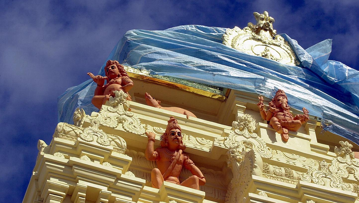 Carvings of Lord Vinayagar adorn the Sri Vinayagar temple in Ceylon Road. -- ST PHOTO: JOYCE FANG 