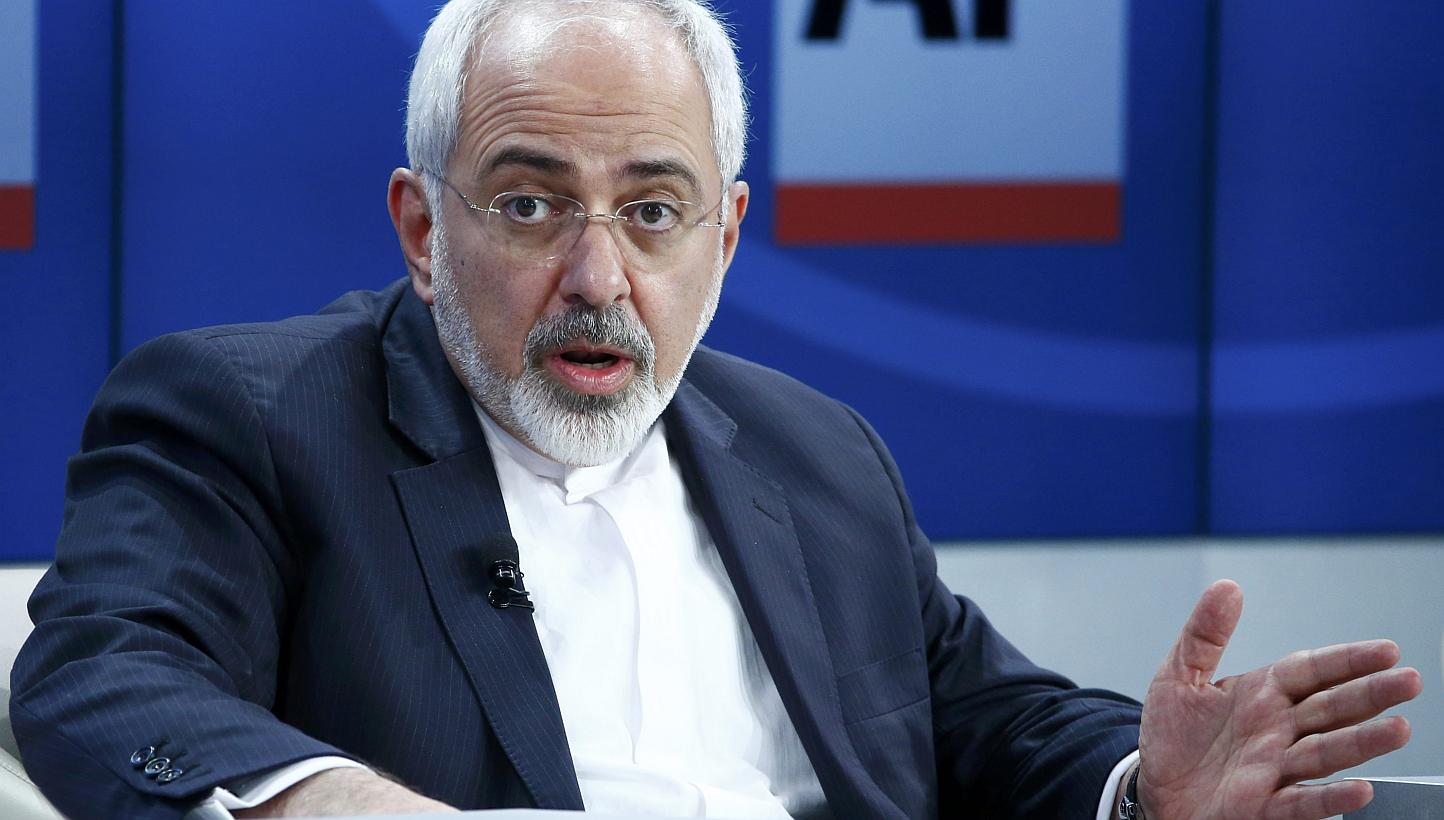 Iranian Foreign Minister Mohammad Javad Zarif speaking during the session The Geopolitical Outlook in the Swiss mountain resort of Davos on Jan 23, 2015. Iran warned the US Congress on Friday against imposing new sanctions, saying this would lead to
