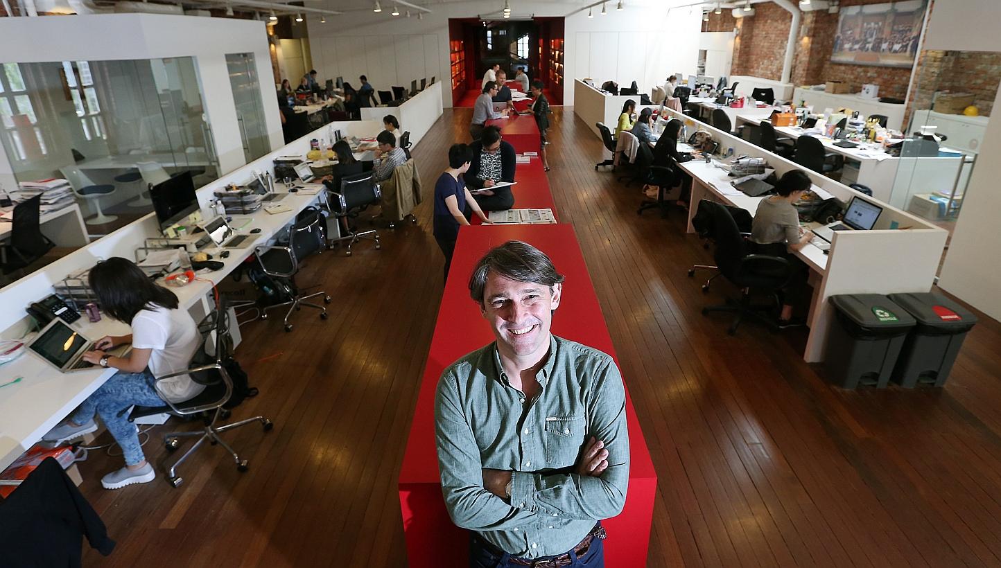 Bartle Bogle Hegarty Asia Pacific CEO John Hadfield in the advertising firm's office. The creative agency, which came up with the Ikea BookBook campaign which spoofed Apple videos, has been nominated for a global industry award as one of the top