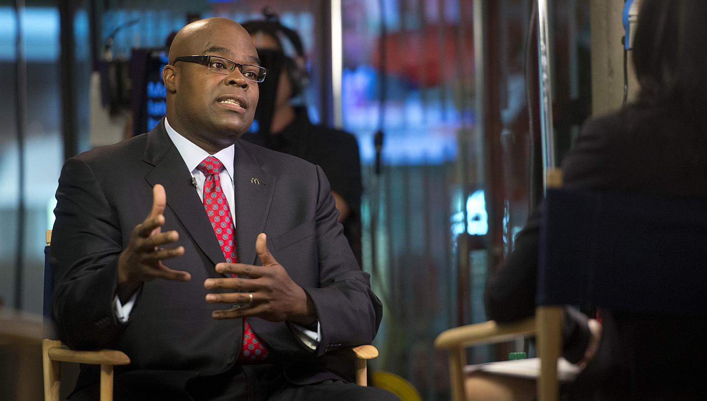 Chief executive officer Don Thompson will leave McDonald's at the end of February and be succeeded by chief brand officer Steve Easterbrook. -- PHOTO: REUTERS