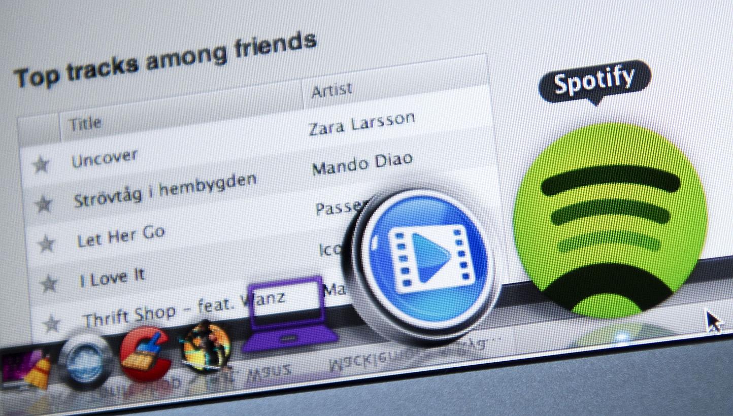 This photo illustration shows the Swedish music streaming service Spotify on March 7, 2013, in Stockholm, Sweden.&nbsp;Music streaming giant Spotify declined to comment Friday on reports that it is raising new funds that could delay a public listing.
