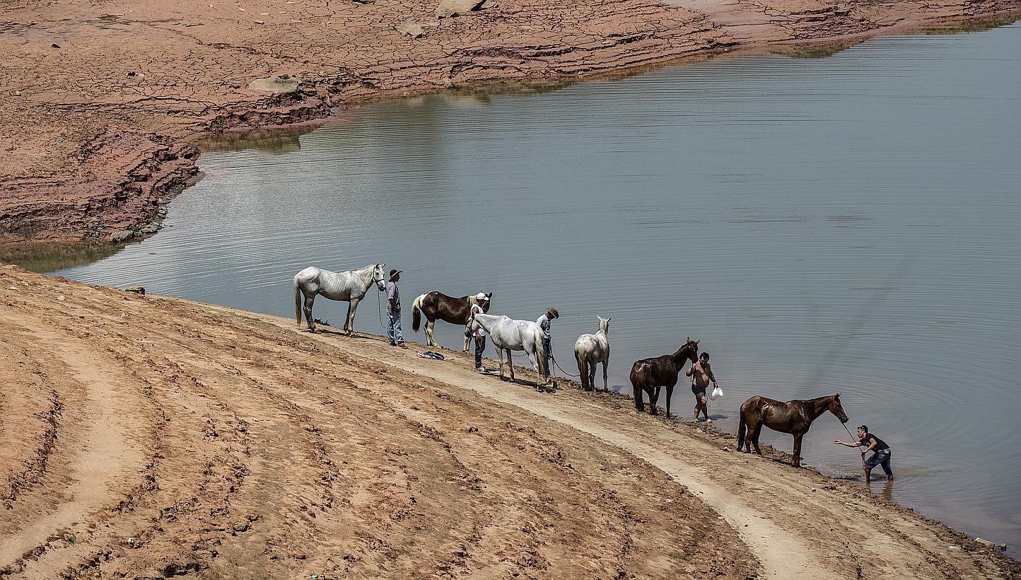 Water at an all-time low in the Jaguari reservoir in Brazil's Sao Paulo state last November. There are signs of water problems all over the globe.