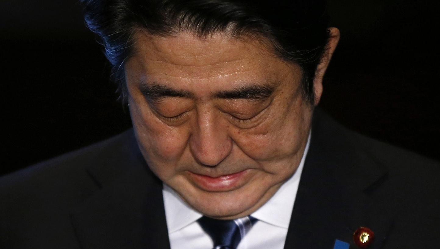 Japan's Prime Minister Shinzo Abe speaks to the media at his official residence in Tokyo on Feb 1, 2015. Japan's failure to rescue two hostages beheaded by Islamic State in Iraq and Syria (ISIS) militants has raised doubts about its ability to h