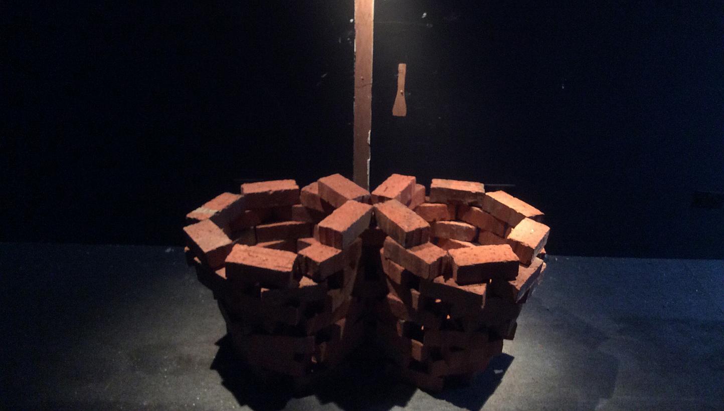 Lai Chee Kien's brickwork installation Double Cauldron before it was damaged at The Mill. It has since been restored. -- PHOTO: KHOO EE HOON