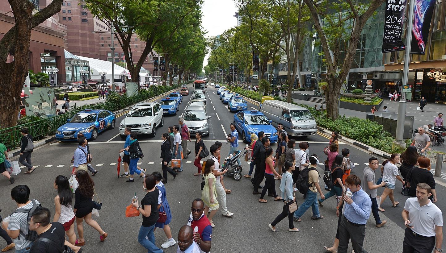 Part of Orchard Road will be closed to motorists from 6pm to 11pm this Saturday. -- ST PHOTO: CAROLINE CHIA 