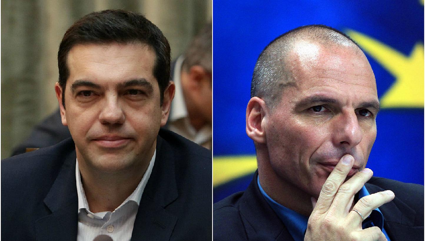 Greek Prime Minister Alexis Tsipras (left) and Finance Minister Yanis Varoufakis. -- PHOTOS: EPA&nbsp;