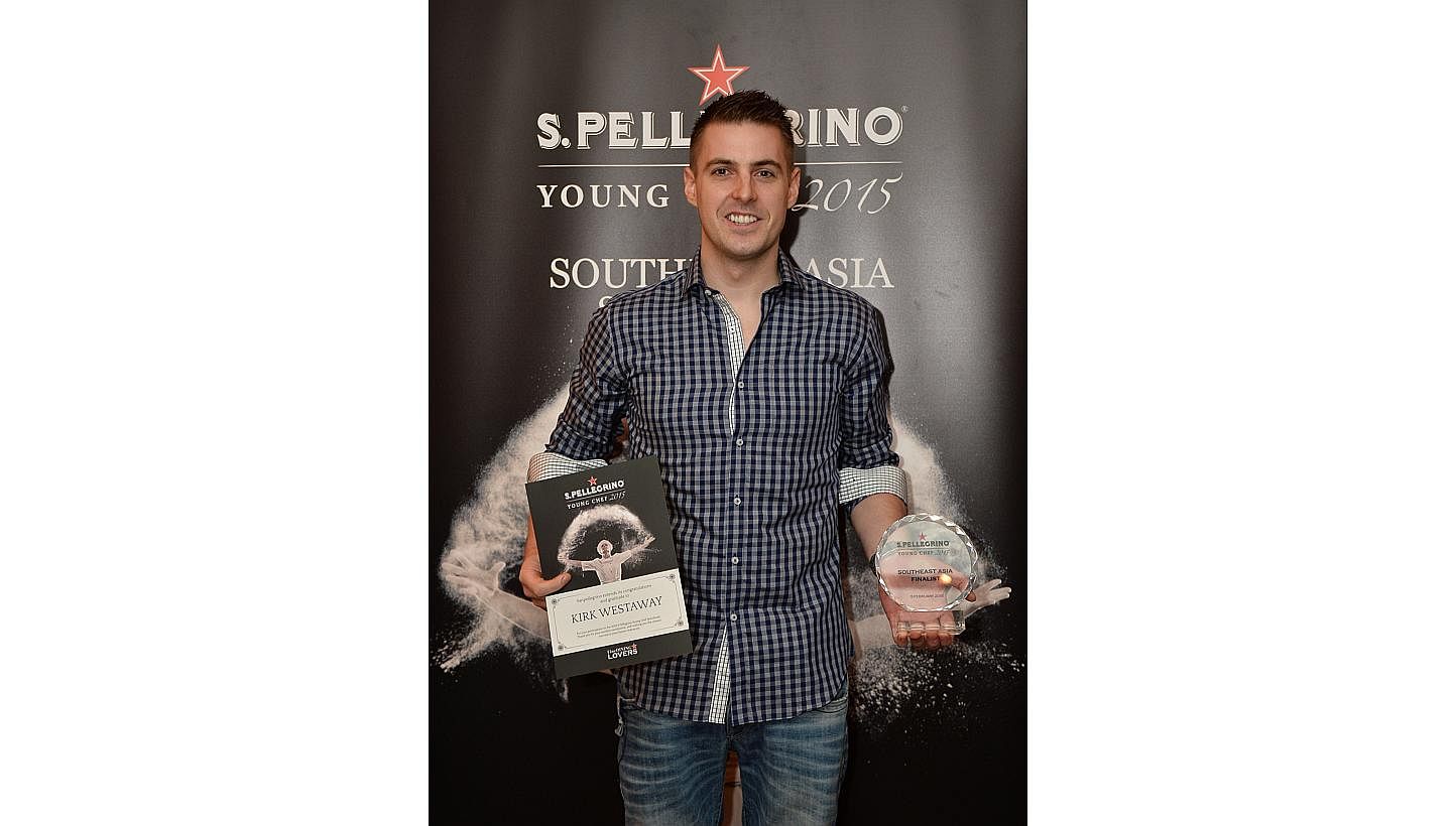 Singapore-based chef Kirk Westaway has been named the South East Asian regional winner today in the semi-finals of the inaugural S. Pellegrino Young Chef 2015 competition. -- PHOTO: S. PELLEGRINO&nbsp;