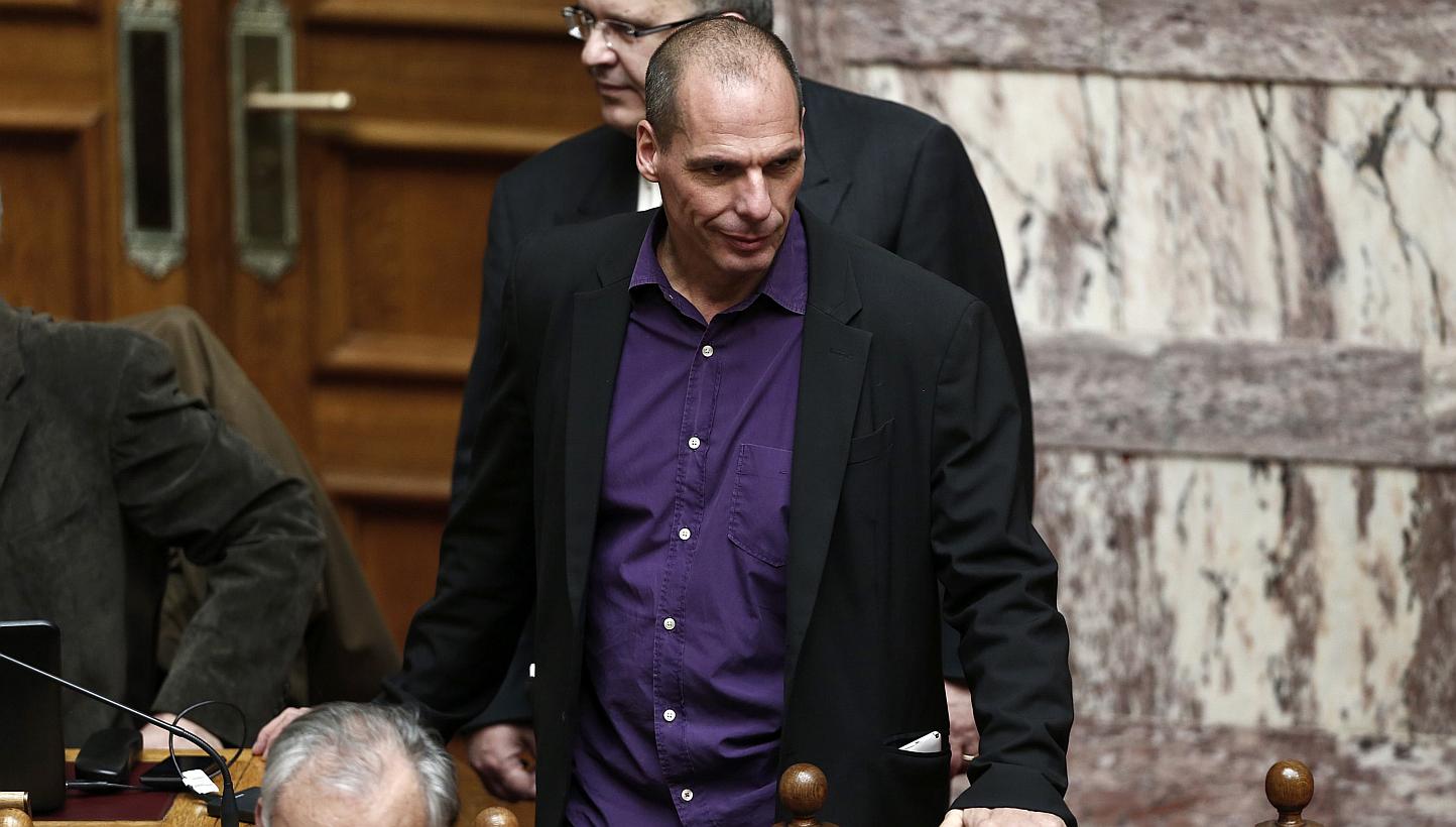 "The euro is fragile, it's like building a castle of cards, if you take out the Greek card the others will collapse." Varoufakis said according to an Italian transcript of the interview released by RAI ahead of broadcast. -- PHOTO: REUTERS
