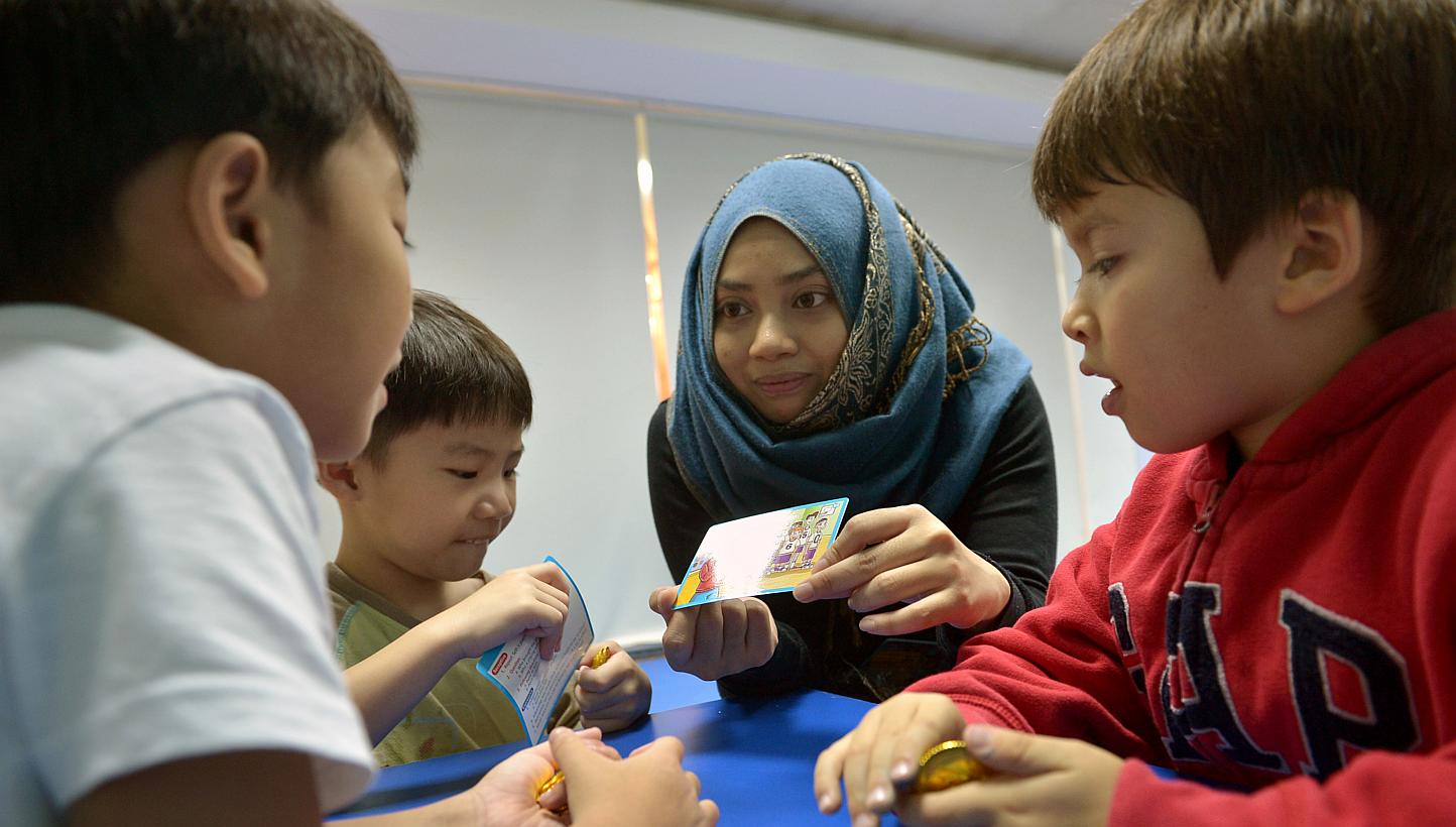 Children attending a brain-training session at BrainFit Studio. Experts say there is limited evidence to show that brain training gives children an edge, but some parents say they have seen improvements.