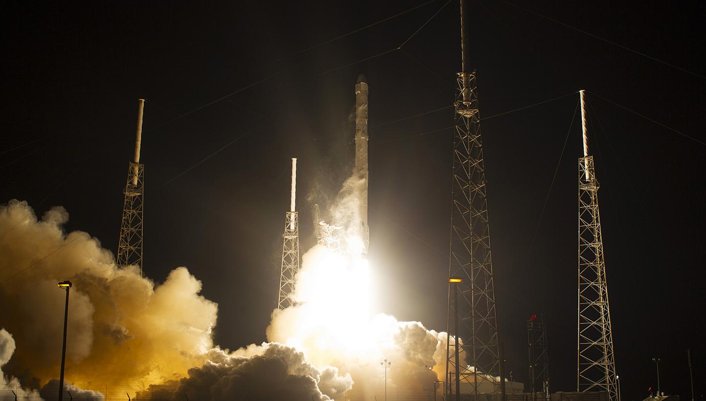 The unmanned Falcon 9 rocket launched by SpaceX, on a cargo resupply service mission to the International Space Station, lifts off from the Cape Canaveral Air Force Station in Cape Canaveral, Florida Jan 10. -- PHOTO: REUTERS