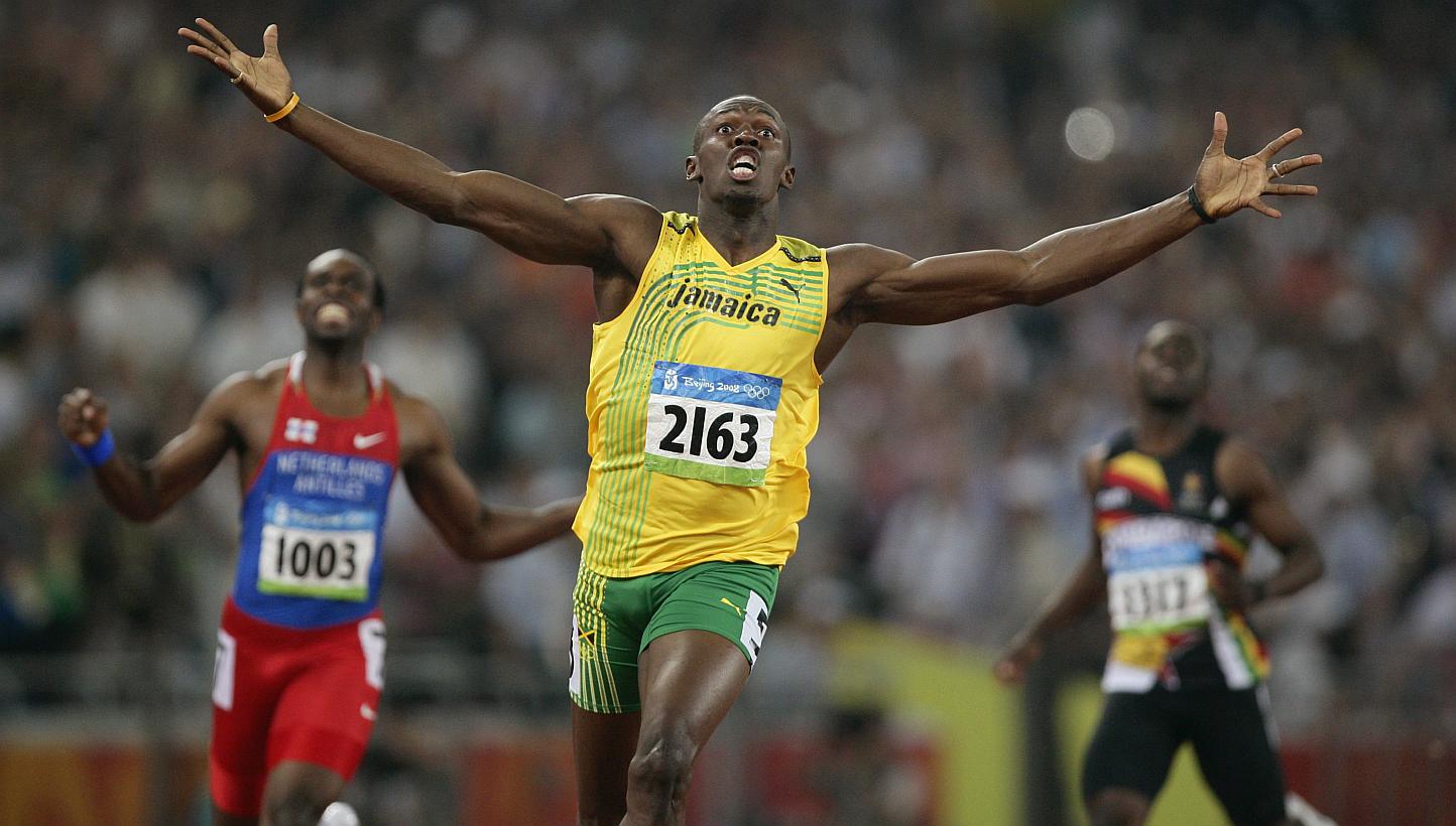 Usain Bolt celebrates winning the men's 200m final at the 2008 Beijing Olympics. The Jamaican sprint sensation said he is planning to retire after the 2017 World Championships in London. -- PHOTO: ACTION IMAGES / BRANDON MALONE