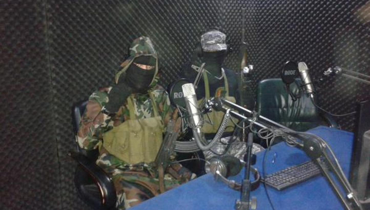 A photo from Twitter said to show ISIS militants in control of a radio station in Sirte. Gunmen claiming to be members of the Islamic State in Iraq and Syria militant group have seized control of a state-run radio station in Libya's coastal city