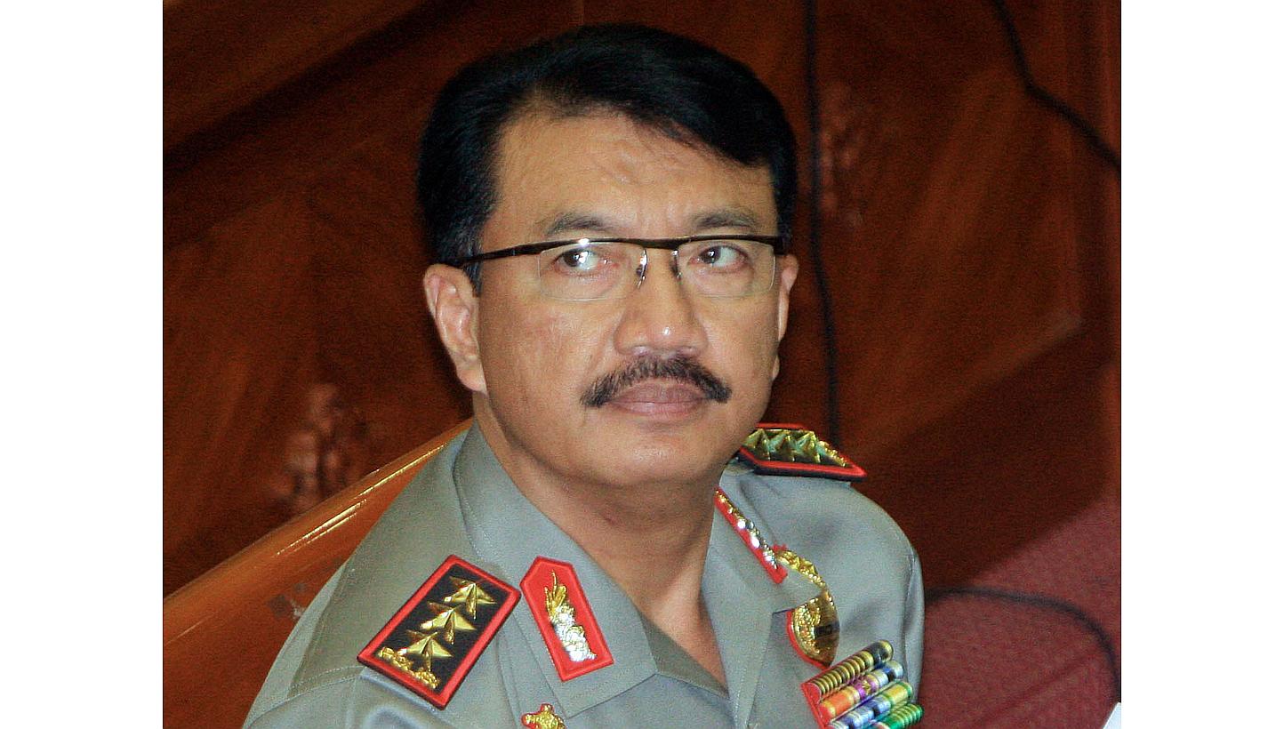 An Indonesian court has ruled that three star general Budi Gunawan, shown here in this Jan 14, 2015, photo, should no longer be considered a graft suspect. This leaves him free to take up the job as the country's police chief. -- PHOTO
