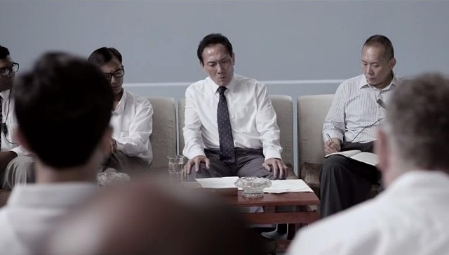 Theatre veteran Lim Kay Tong tackles the tough role of Singapore's ex-Prime Minister Lee Kuan Yew in the upcoming movie 1965. -- PHOTO: SCREENGRAB FROM YOUTUBE 