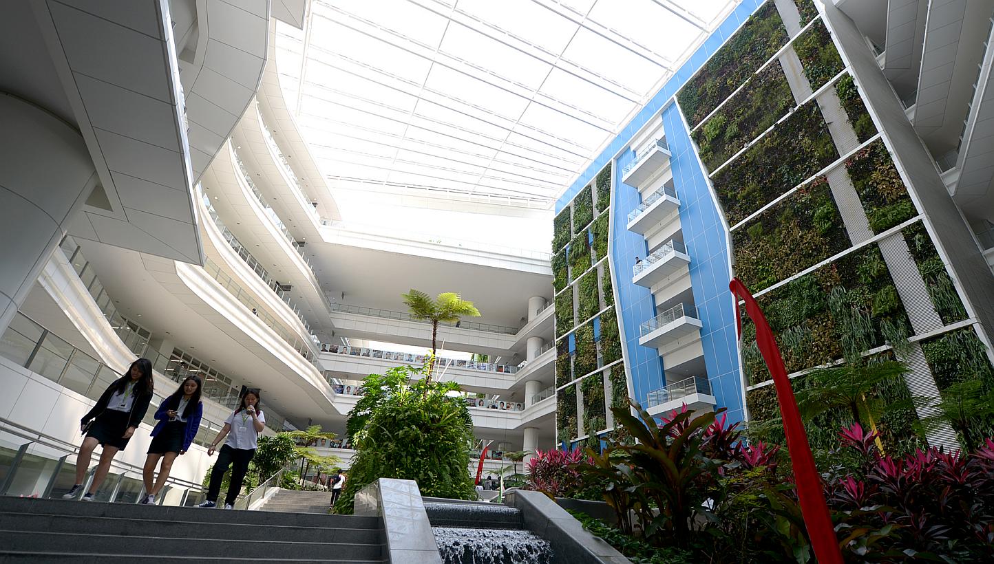 Students at ITE College Central yesterday. Deputy chief executive Sabrina Loi yesterday laid out ITE's five-year plan which will "ensure that students know their strengths, weaknesses and interests so that they can choose the right career".