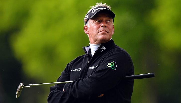 In a file picture taken on May 24, 2013, Northern-Irish golfer Darren Clarke looks on as he waits to putt on the15th green during the second round of the PGA Championship at Wentworth Golf Club in Surrey, England. Clarke has been appointed captain of