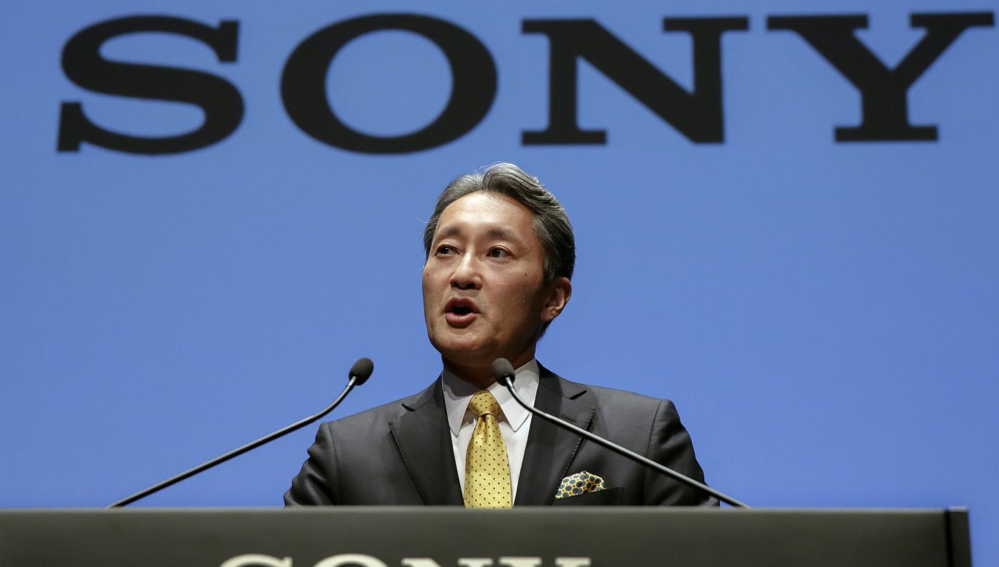 Mr Kazuo Hirai, president and chief executive officer of Sony, announces its mid-term strategy for fiscal year of 2015-2017 at its the Corporate Strategy Meeting held at headquarters in Tokyo, Japan, on Feb 18, 2015. -- PHOTO: EPA