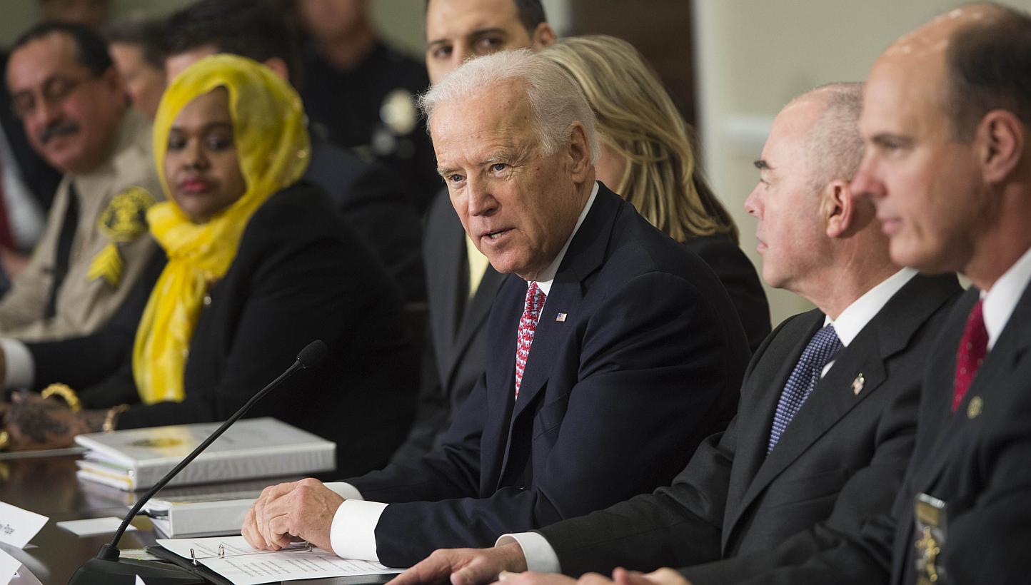 US Vice-President Joe Biden speaks during the opening session of the White House Summit on Countering Violent Extremism in Washington, DC, Feb 17, 2015. -- PHOTO: AFP